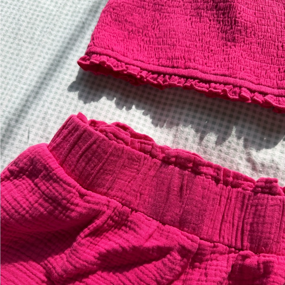 Main Strip Hot Pink Ribbed Two-Piece Set - Picture 2 of 3